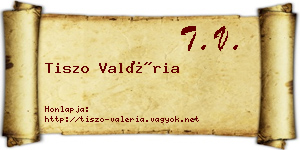 Tiszo Valéria névjegykártya